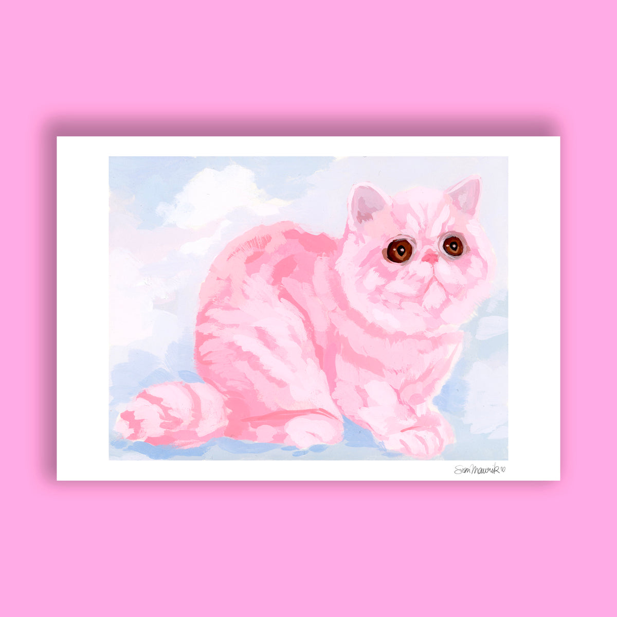 シルクスクリーン 猫「Pink news paper」 PinkCat_1200x1200.jpg?v=1699869959