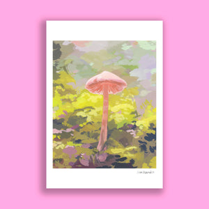 Pink Mushroom Art Print