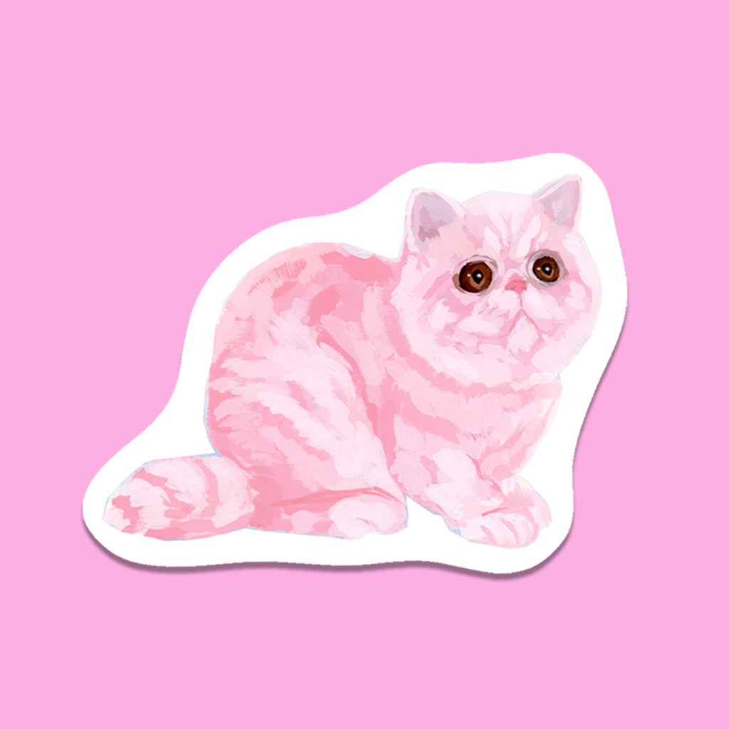 Pink Cat Sticker