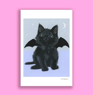 Bat Cat Art Print