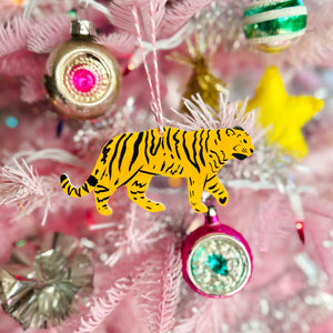 Yellow Tiger Christmas Ornament