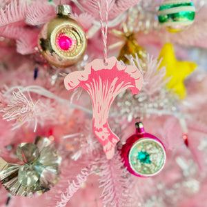 Pink Chanterelle Christmas Ornament