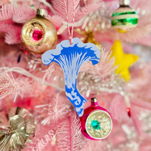 Blue Chanterelle Christmas Ornament