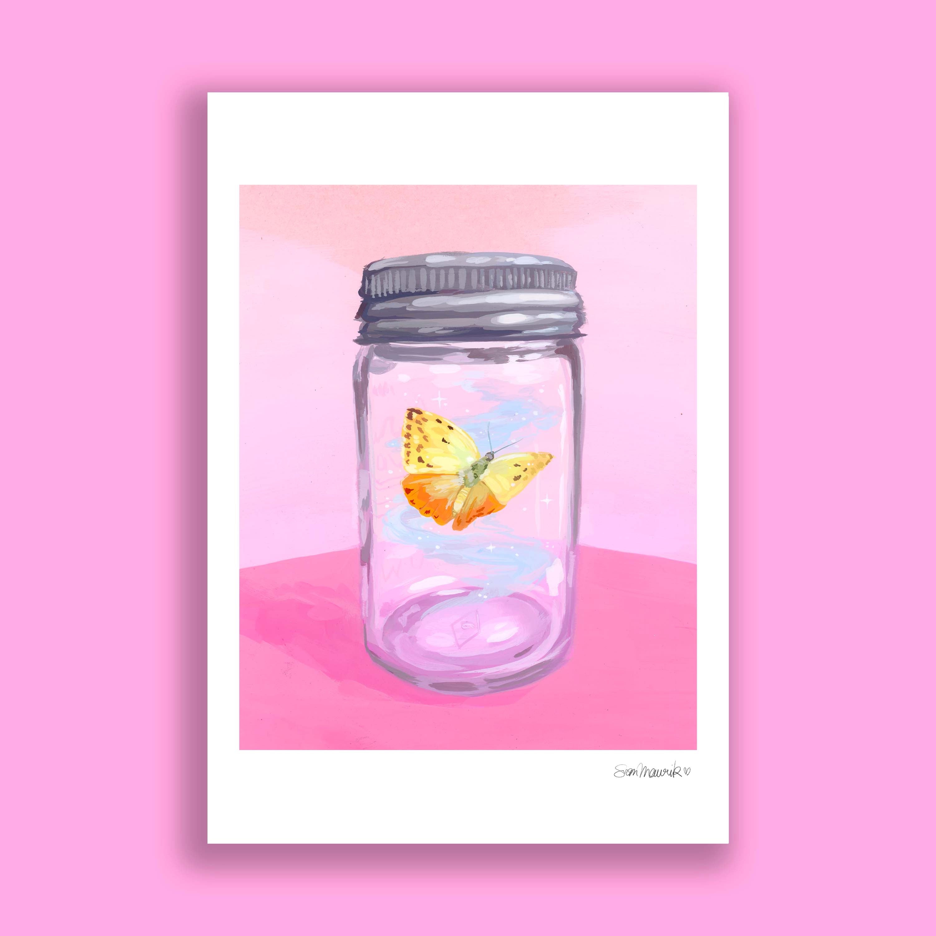Butterfly Jar Art Print