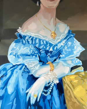 Classical Study in Blue - original oil painting