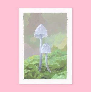Silver Mushrooms - Original Painting