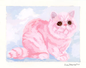 Pink Cat - Original Painting
