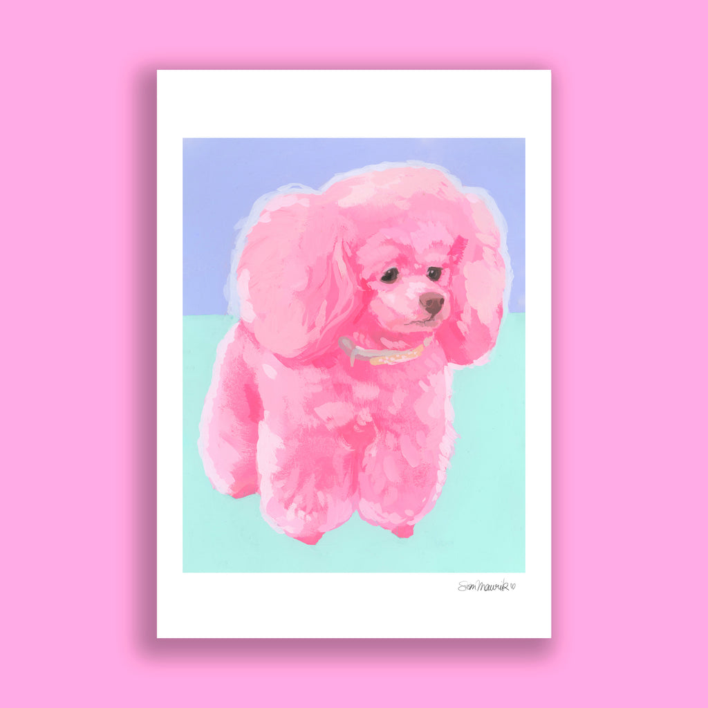 Pink Dog Art Print