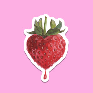Heart Strawberry Sticker