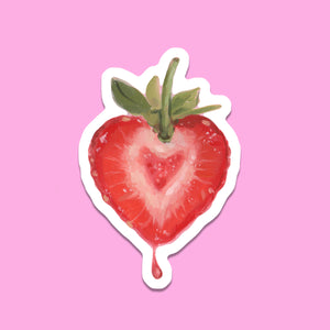Half Strawberry Sticker