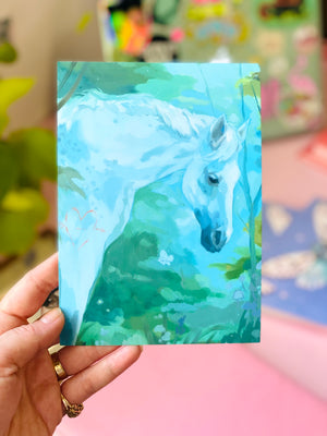 Postcard Print - White Horse (Detail from The Thin Place)